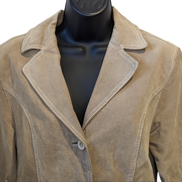 VINTAGE Sears tan suede fitted jacket small - Picture 2 of 10